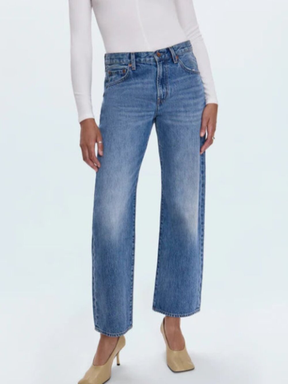 Pistola Lexi Mid Rise Bowed Straight Jean - Metropolis - Picture 2 of 4
